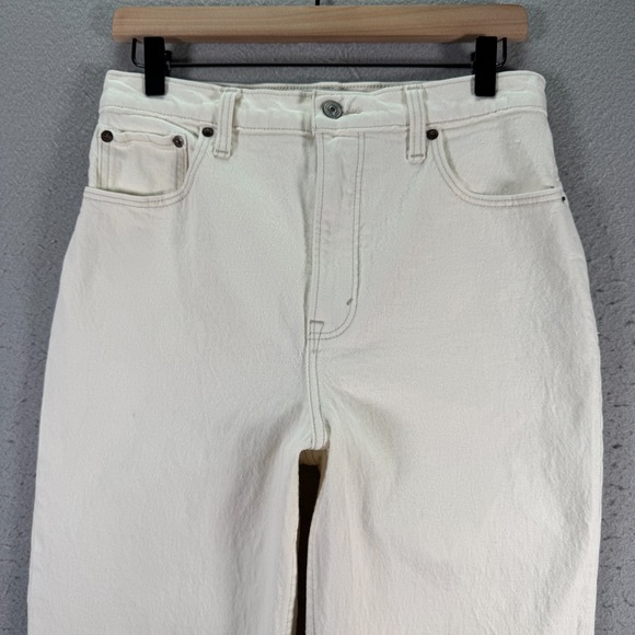 Abercrombie Fitch 90s Straight Ultra High Rise Jeans Womens 8R/29 White Classic - Picture 3 of 14